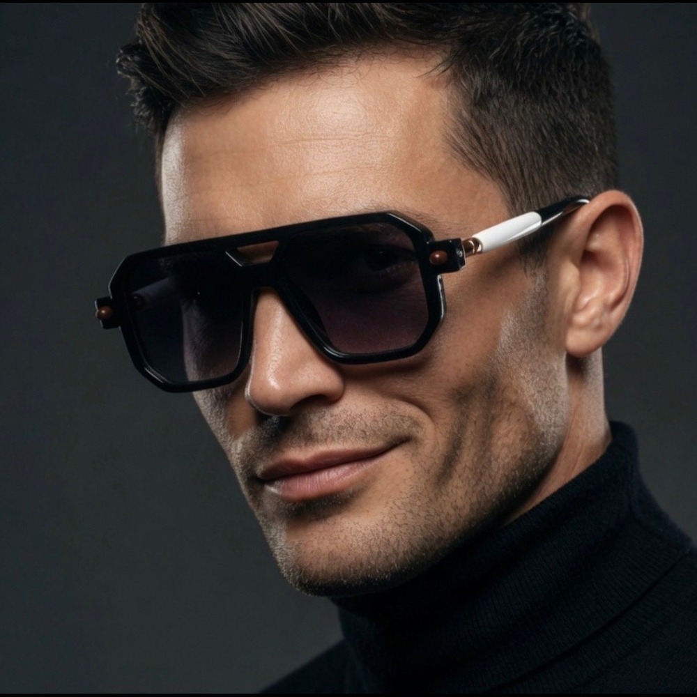 Mens Oversized Sunglasses Black Gradient‎ Lens Designer Fashion Driving Elegant